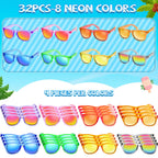 Rugort Kids Sunglasses 32-Pack Party Favors – UV400 Neon Colors for Ages 3-8