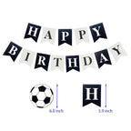 Runhiskii Soccer Birthday Banner – Black & White Happy Birthday Flags for Sports Parties