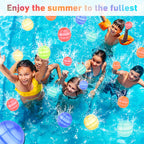 RURING Reusable Water Balloons for Kids – 24 Silicone Self-Sealing Balloons with Mesh Bag