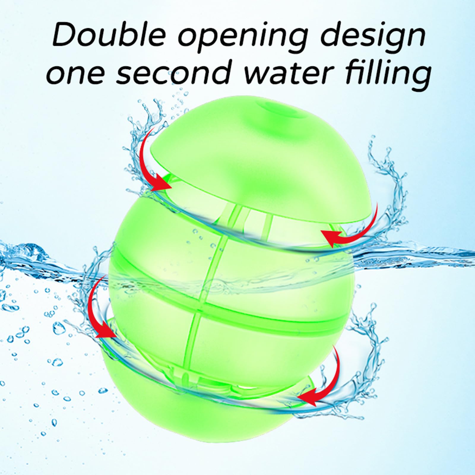 RURING Reusable Water Balloons for Kids – 24 Silicone Self-Sealing Balloons with Mesh Bag