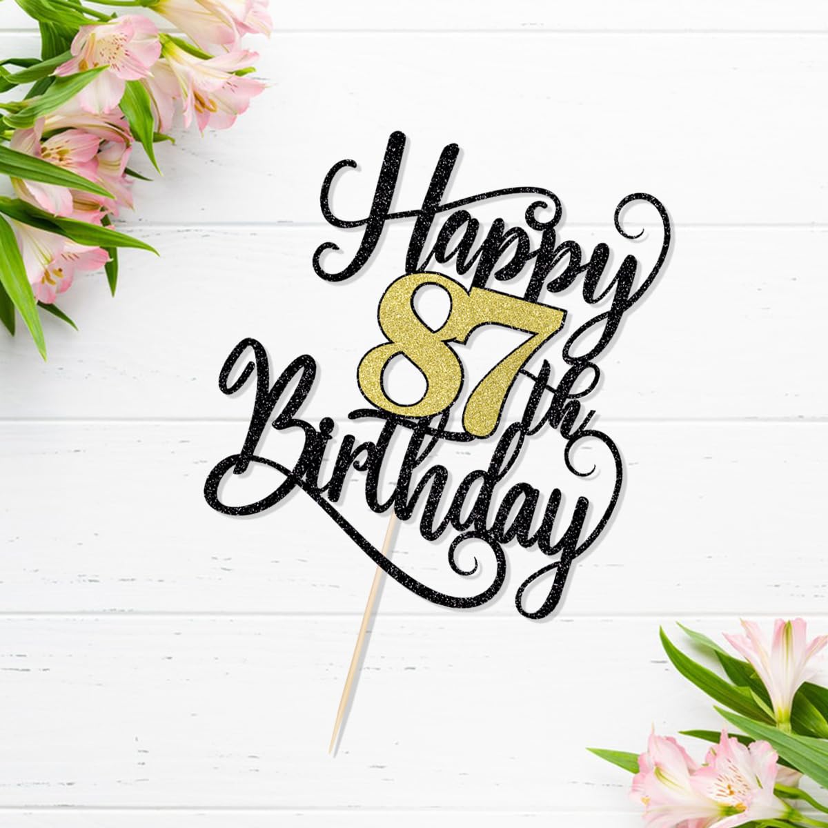 Ruscalin Happy 87th Birthday Cake Topper – 87th Birthday Party Decorations