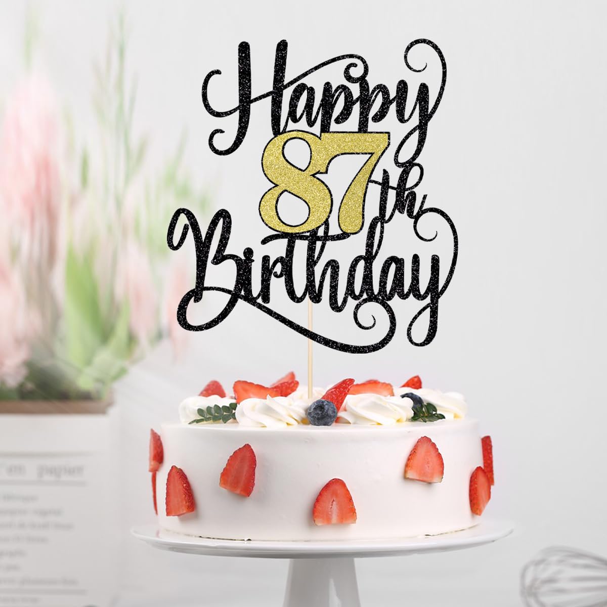 Ruscalin Happy 87th Birthday Cake Topper – 87th Birthday Party Decorations