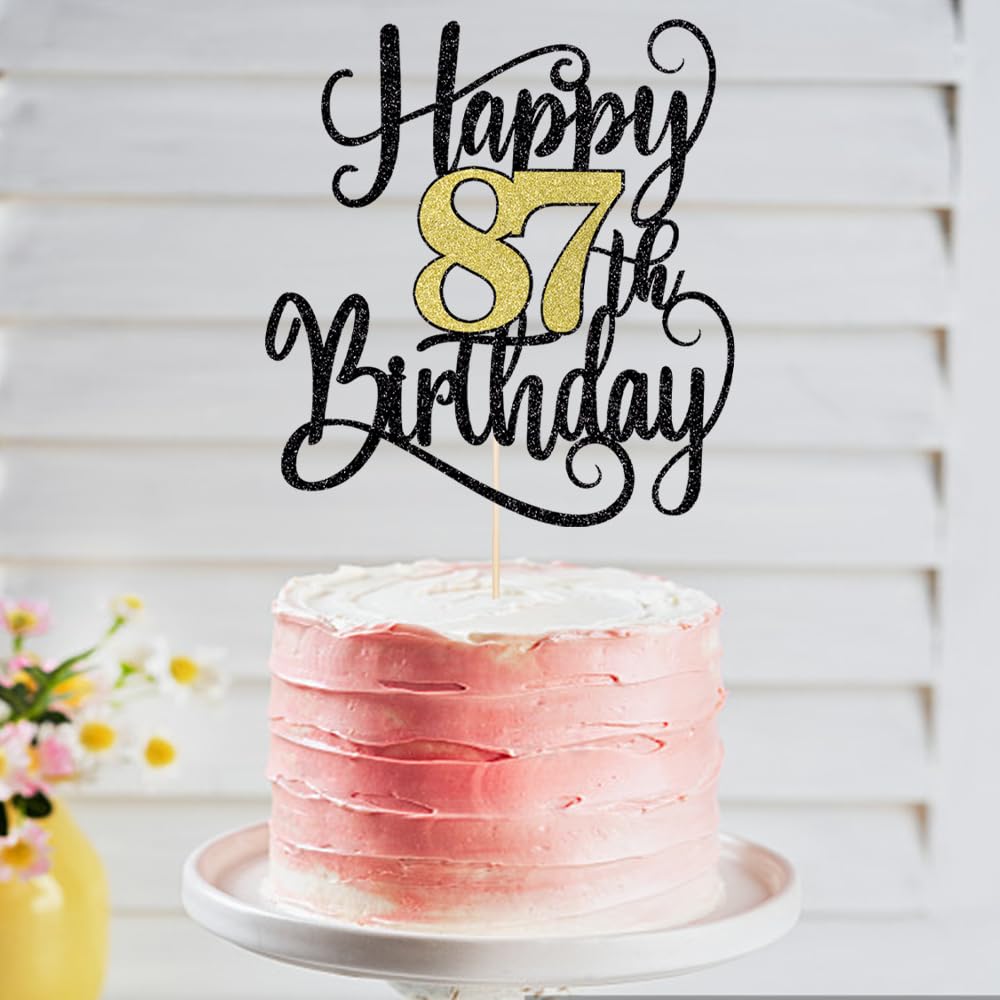 Ruscalin Happy 87th Birthday Cake Topper – 87th Birthday Party Decorations