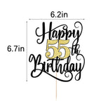 Ruscalin Happy 55th Birthday Cake Topper – 55th Birthday Party Decorations