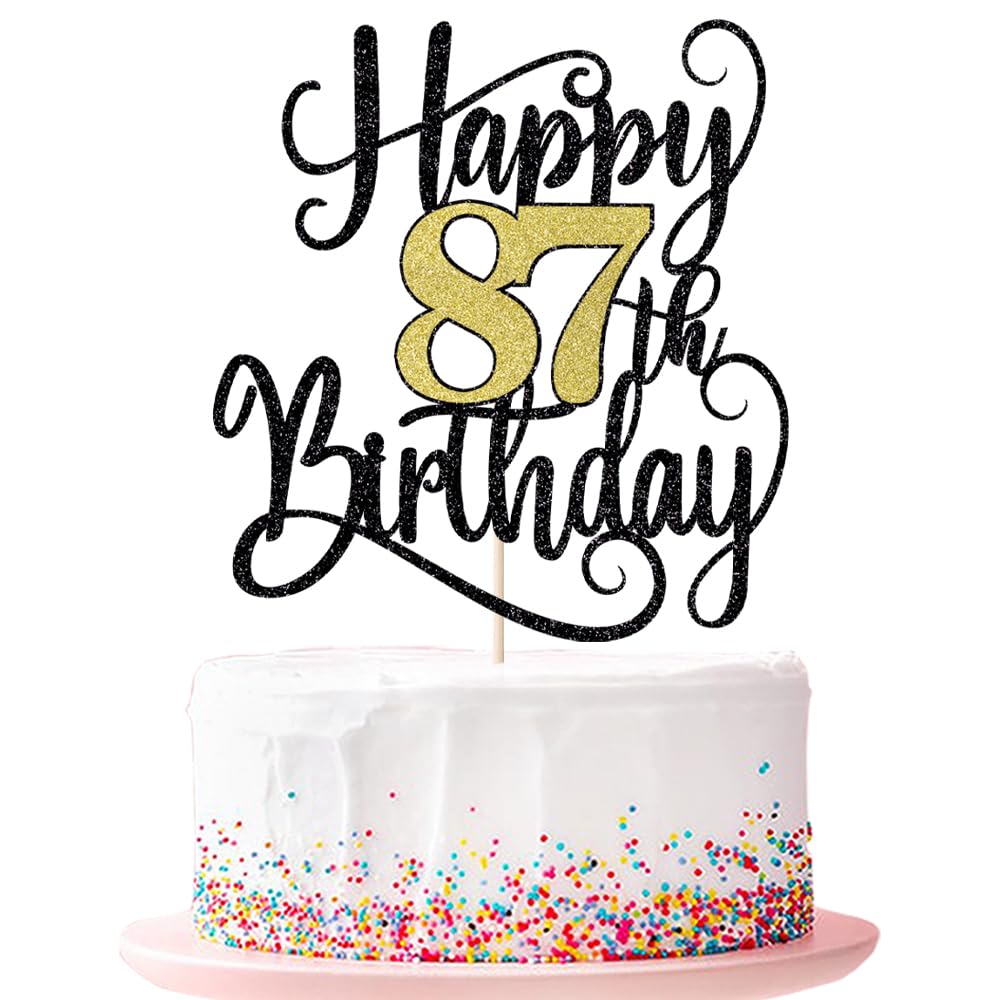 Ruscalin Happy 87th Birthday Cake Topper – 87th Birthday Party Decorations