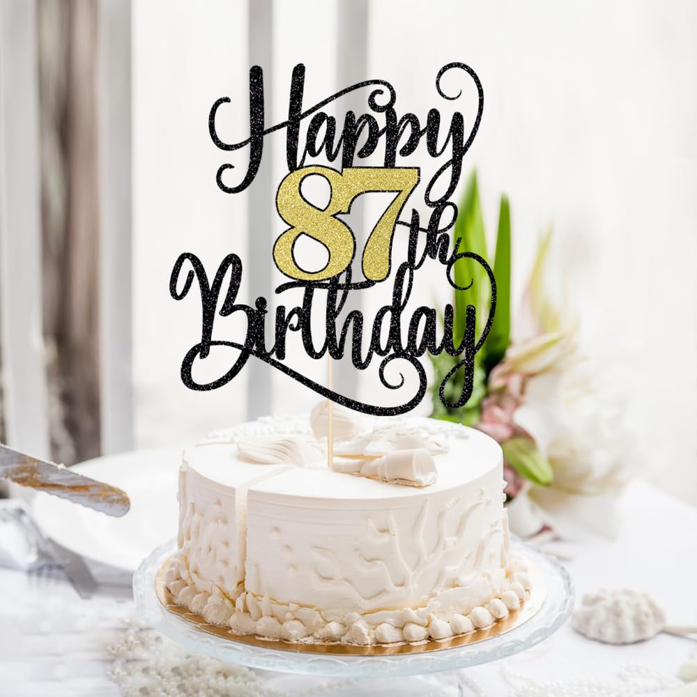 Ruscalin Happy 87th Birthday Cake Topper – 87th Birthday Party Decorations