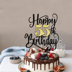 Ruscalin Happy 55th Birthday Cake Topper – 55th Birthday Party Decorations