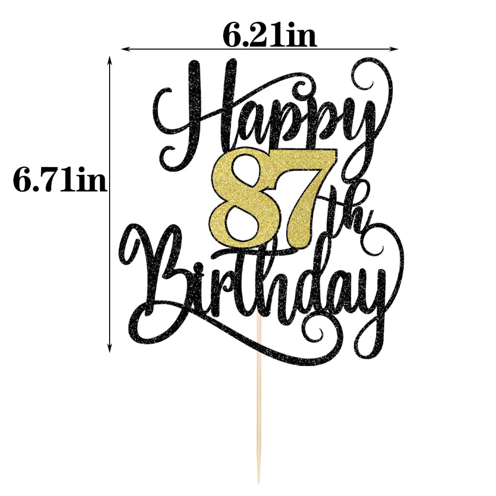 Ruscalin Happy 87th Birthday Cake Topper – 87th Birthday Party Decorations