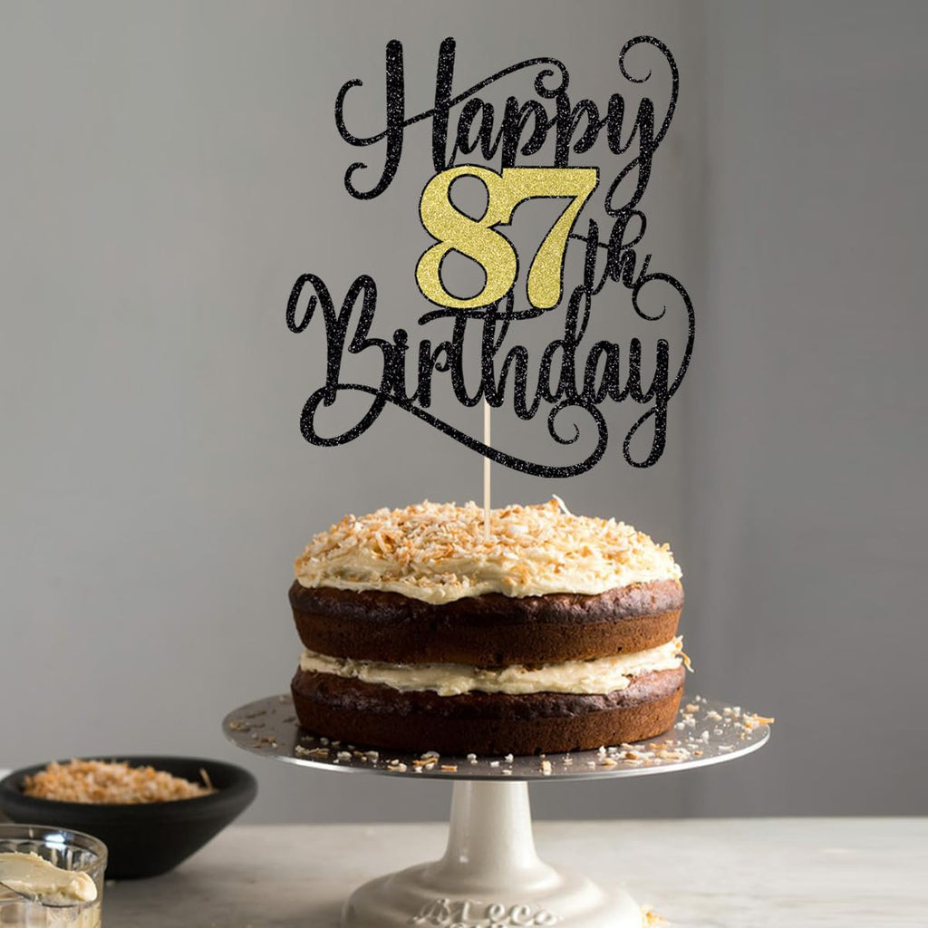 Ruscalin Happy 87th Birthday Cake Topper – 87th Birthday Party Decorations