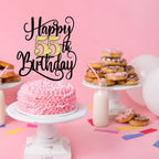 Ruscalin Happy 55th Birthday Cake Topper – 55th Birthday Party Decorations