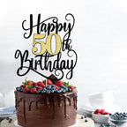 Ruscalin Happy 50th Birthday Cake Topper – 50th Birthday Party Decorations