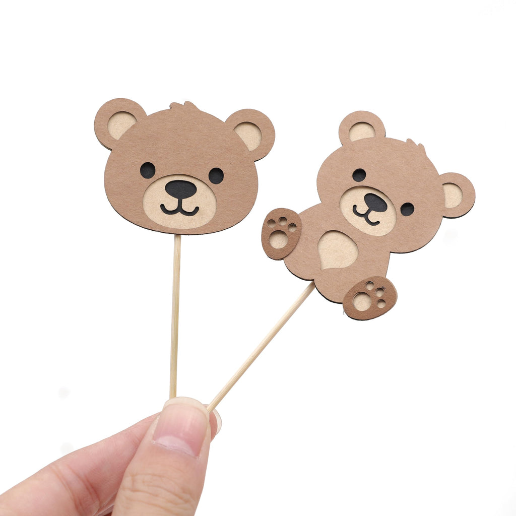 Rweseo Beary First Birthday Cupcake Toppers – Bear 1st Birthday Decorations