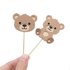 Rweseo Beary First Birthday Cupcake Toppers – Bear 1st Birthday Decorations