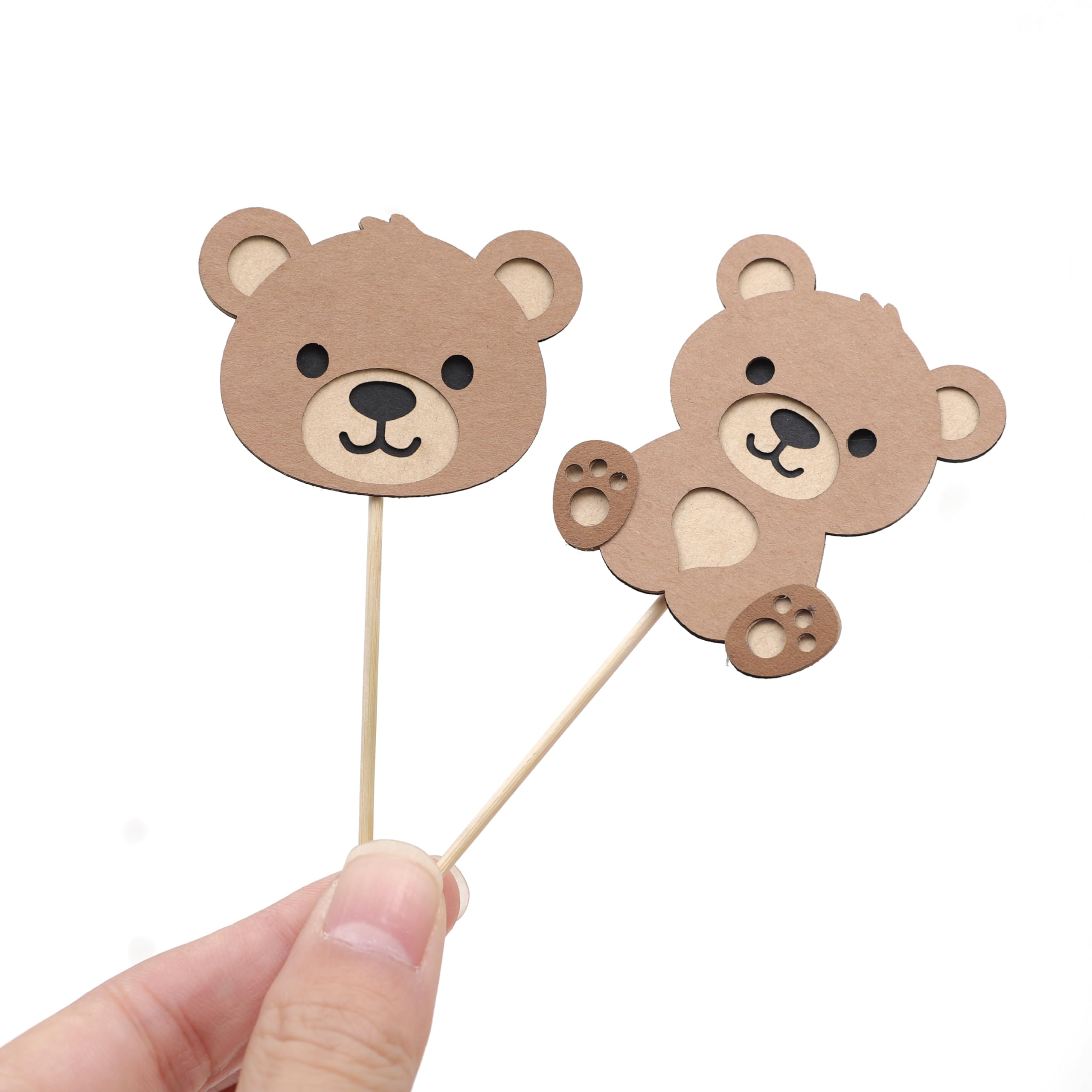 Rweseo Beary First Birthday Cupcake Toppers – Bear 1st Birthday Decorations