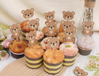 Rweseo Beary First Birthday Cupcake Toppers – Bear 1st Birthday Decorations