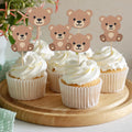 Rweseo Beary First Birthday Cupcake Toppers – Bear 1st Birthday Decorations