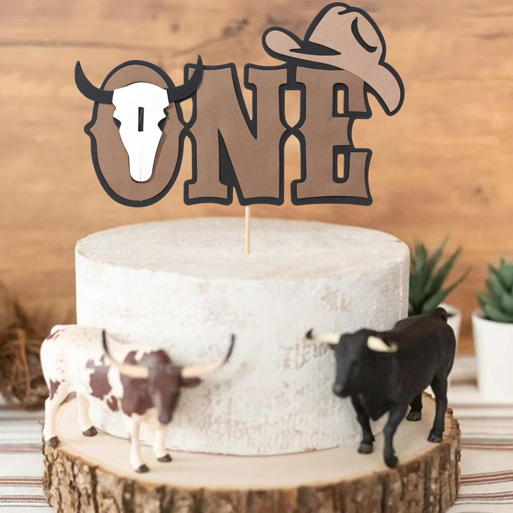 Rweseo My First Rodeo Cake Topper – Cowboy 1st Birthday Western Decor & Photo Prop