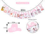 Rweseo Western Cowgirl Monthly Photo Banner – 1st Birthday Milestone (Newborn to 12 Months)