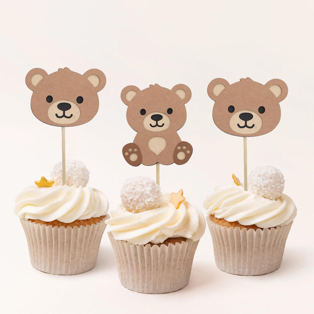 Rweseo Beary First Birthday Cupcake Toppers – Bear 1st Birthday Decorations