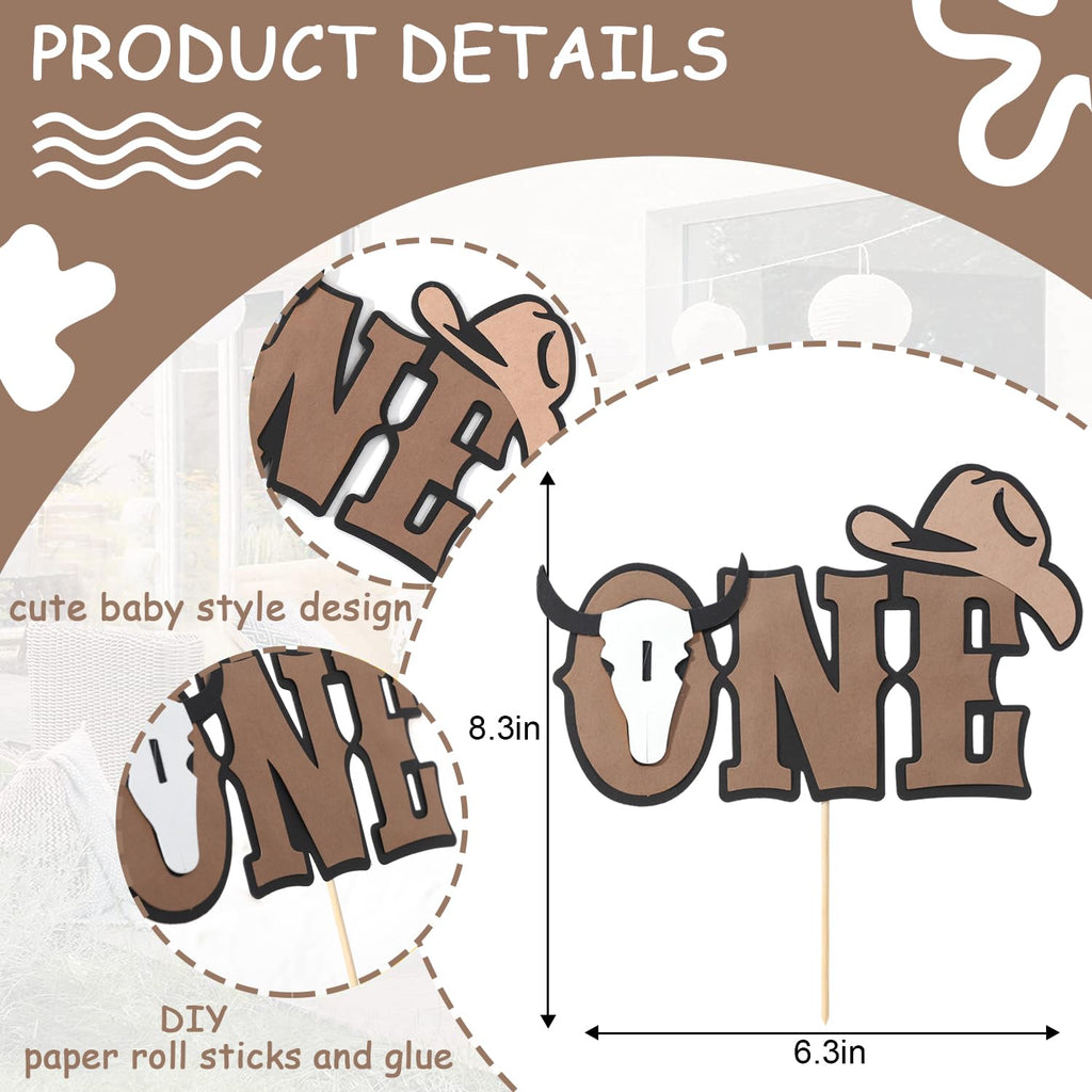 Rweseo My First Rodeo Cake Topper – Cowboy 1st Birthday Western Decor & Photo Prop