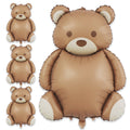 Ryetvok 4 Pcs Bear Balloons – Oversized Matte Brown Teddy Bear Foil Balloons 35x25.6 Inches for Beary First Birthday, Baby Shower & Jungle Parties