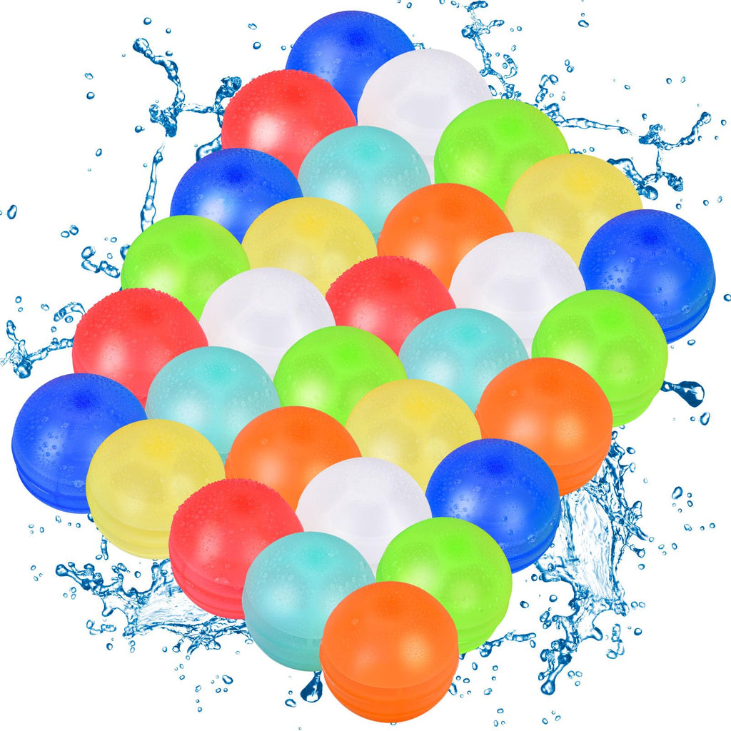 RYTABEE 30PCS Reusable Water Balloons – Self-Sealing Silicone Water Bombs for Kids & Adults