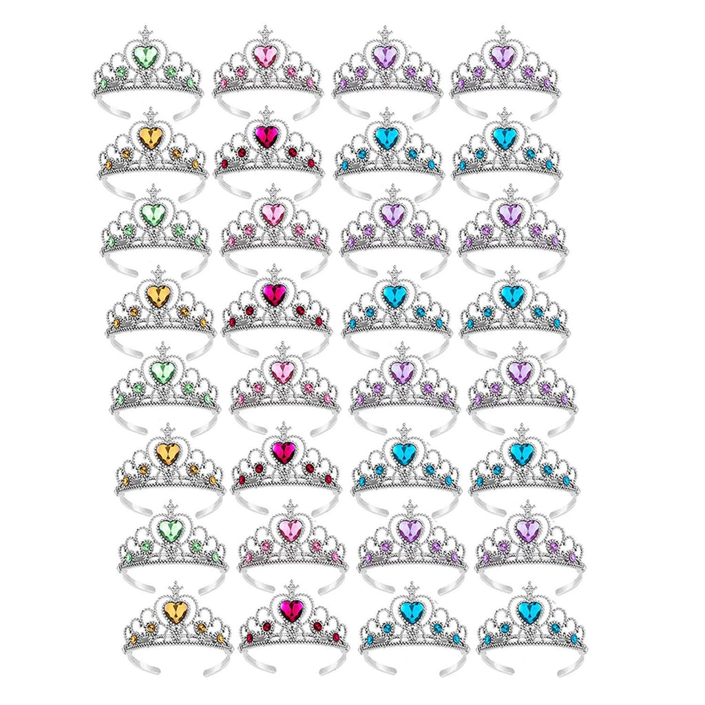 S & E TEACHER'S EDITION 32-Piece Tiaras Crown Set for Girls – Princess Dress-Up Party Favors