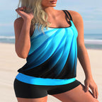 Plus Size Womens Ruffle Tankini Shorts Set Swimming Costume Swimsuit Swim Dress