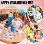 Sabary 50 Pack Valentines Day Gift Set for Kids – Watercolor Paints & Gift Cards for Class Exchanges & Party Favors