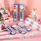 Sabary 50-Pack Heart Watercolor Paint Set with Cards & 20m Rope – Party Favors & Art Supplies