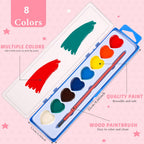 Sabary 50-Pack Heart Watercolor Paint Set with Cards & 20m Rope – Party Favors & Art Supplies