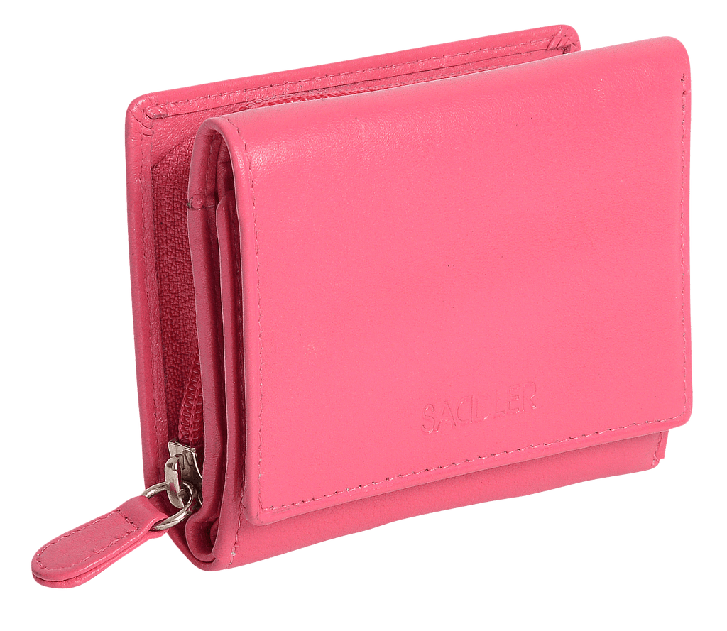 SADDLER CARLA Handmade Leather Compact Trifold Purse – RFID Protected | 5 Card Slots, ID Window & Zipped Coin Pocket | Gift Boxed