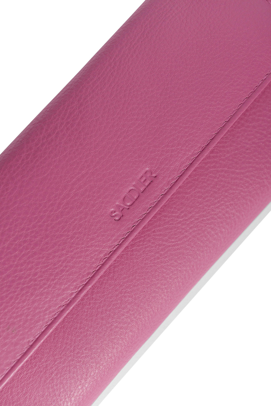 SADDLER CLAIRE Long Leather Trifold Purse - 18 Card Slots, Dual Zip Pockets, and Note Sections - RFID Protected