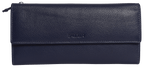 SADDLER CLAIRE Long Leather Trifold Purse - 18 Card Slots, Dual Zip Pockets, and Note Sections - RFID Protected