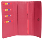 SADDLER CLAIRE Long Leather Trifold Purse - 18 Card Slots, Dual Zip Pockets, and Note Sections - RFID Protected