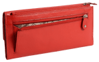 SADDLER CLAIRE Long Leather Trifold Purse - 18 Card Slots, Dual Zip Pockets, and Note Sections - RFID Protected