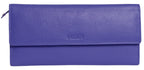 SADDLER CLAIRE Long Leather Trifold Purse - 18 Card Slots, Dual Zip Pockets, and Note Sections - RFID Protected