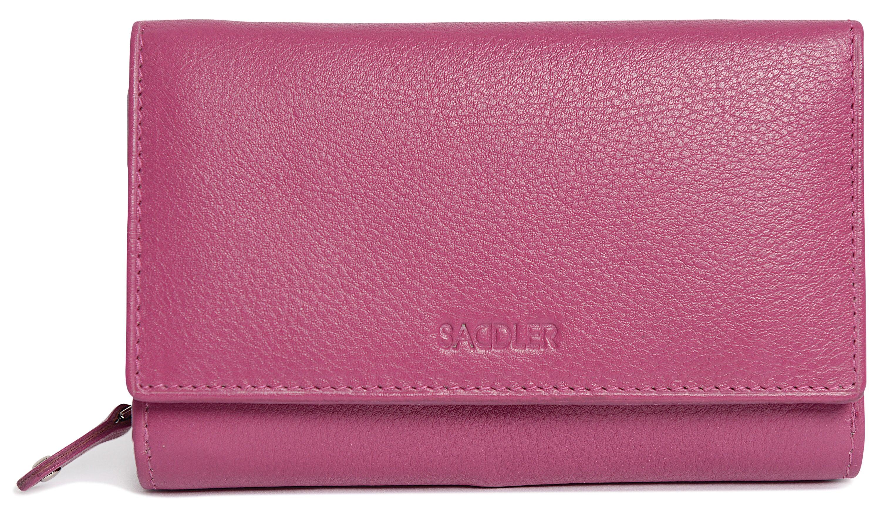 Compact Trifold Leather Purse "Eleanor" – Handmade by Saddler | RFID Protected & Gift Boxed | 10 Card Slots & Rear Zip Coin Pocket