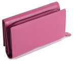 Compact Trifold Leather Purse "Eleanor" – Handmade by Saddler | RFID Protected & Gift Boxed | 10 Card Slots & Rear Zip Coin Pocket