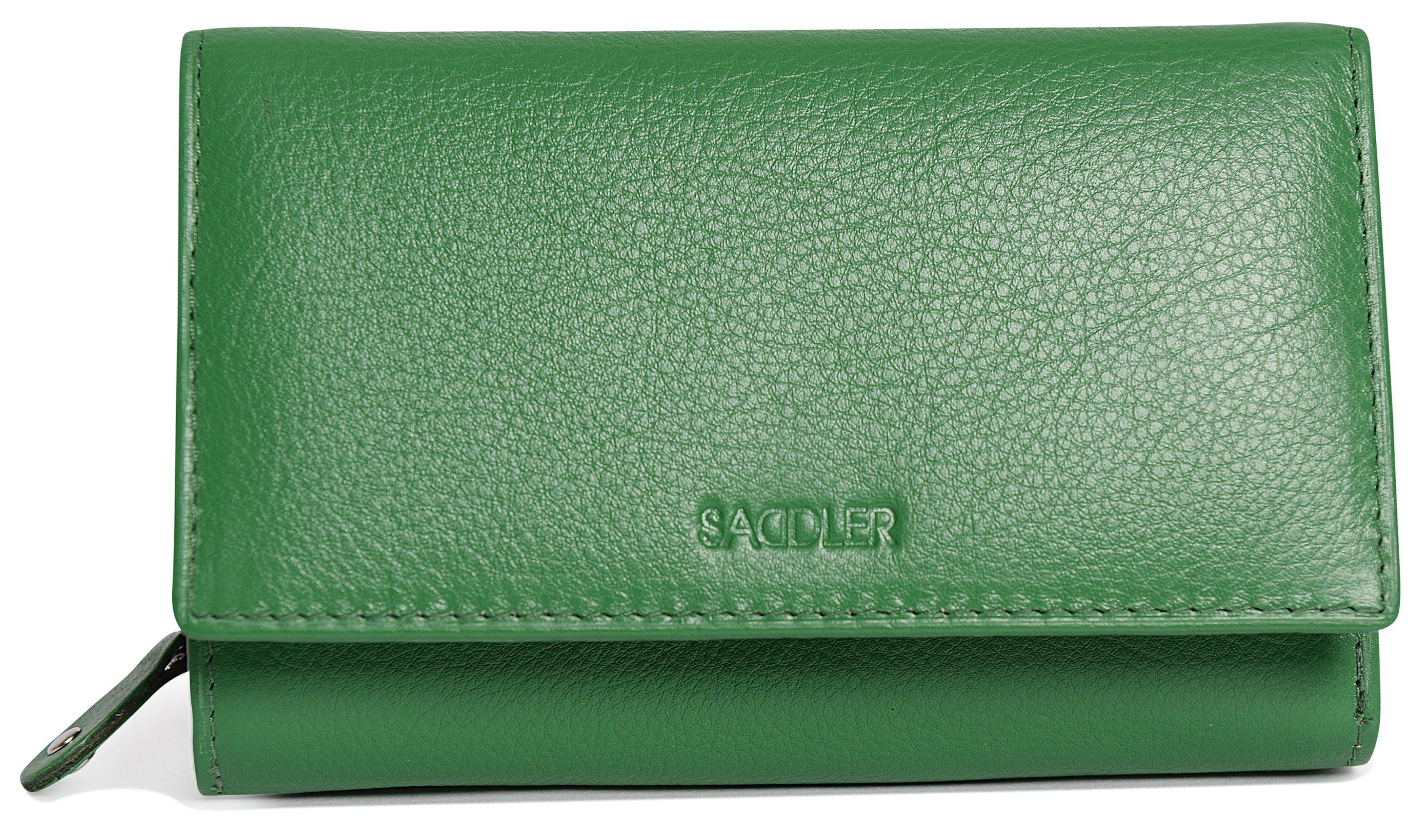 Compact Trifold Leather Purse "Eleanor" – Handmade by Saddler | RFID Protected & Gift Boxed | 10 Card Slots & Rear Zip Coin Pocket