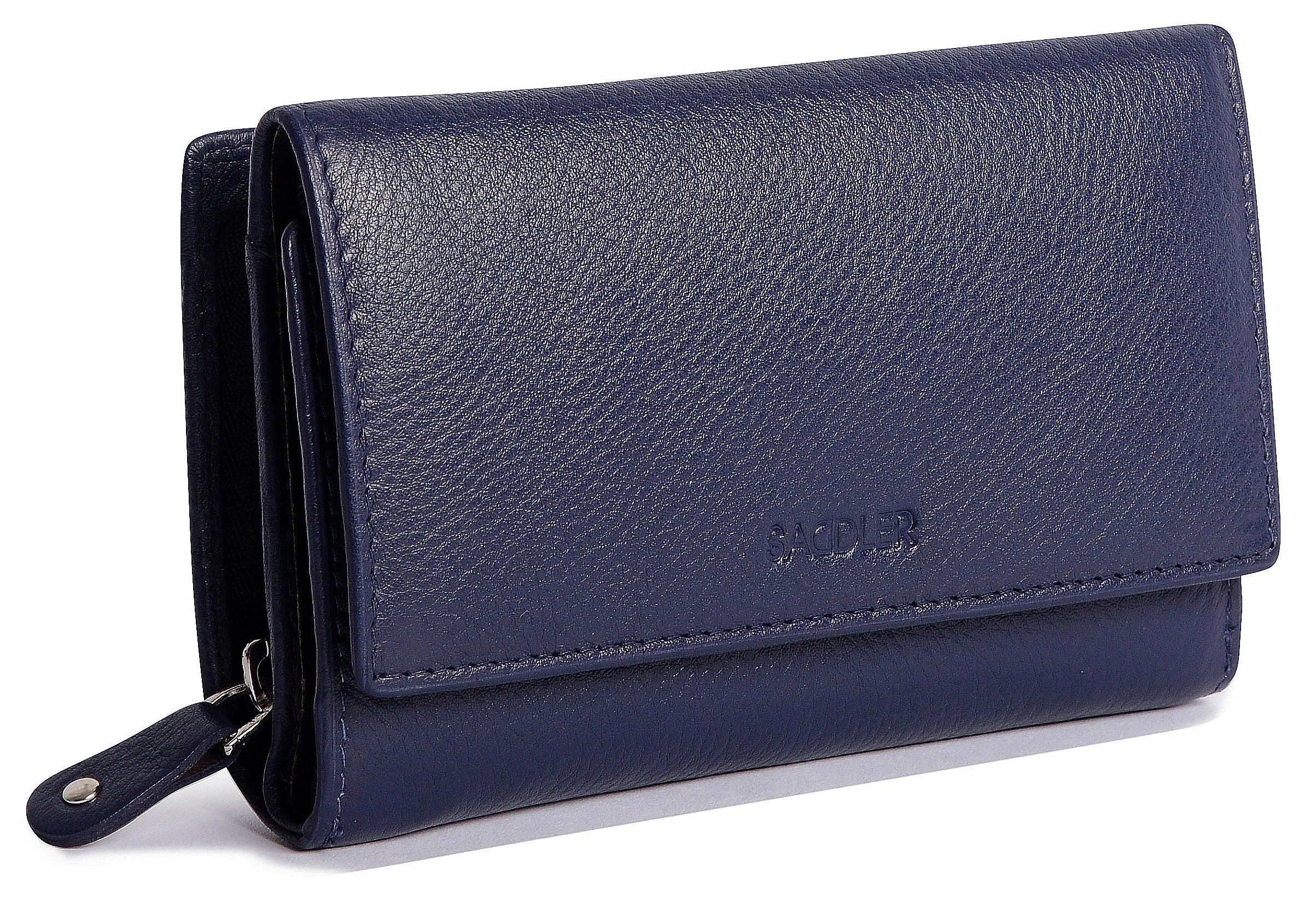 Compact Trifold Leather Purse "Eleanor" – Handmade by Saddler | RFID Protected & Gift Boxed | 10 Card Slots & Rear Zip Coin Pocket