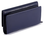 Compact Trifold Leather Purse "Eleanor" – Handmade by Saddler | RFID Protected & Gift Boxed | 10 Card Slots & Rear Zip Coin Pocket