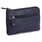 Compact Leather Coin & Card Purse "Ellie" – Handmade by Saddler | RFID Protected & Gift Boxed | With Front Zip Pocket & Key Holder