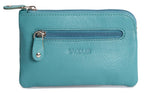 Compact Leather Coin & Card Purse "Ellie" – Handmade by Saddler | RFID Protected & Gift Boxed | With Front Zip Pocket & Key Holder