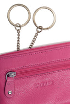 Compact Leather Coin & Card Purse "Ellie" – Handmade by Saddler | RFID Protected & Gift Boxed | With Front Zip Pocket & Key Holder