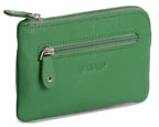 Compact Leather Coin & Card Purse "Ellie" – Handmade by Saddler | RFID Protected & Gift Boxed | With Front Zip Pocket & Key Holder