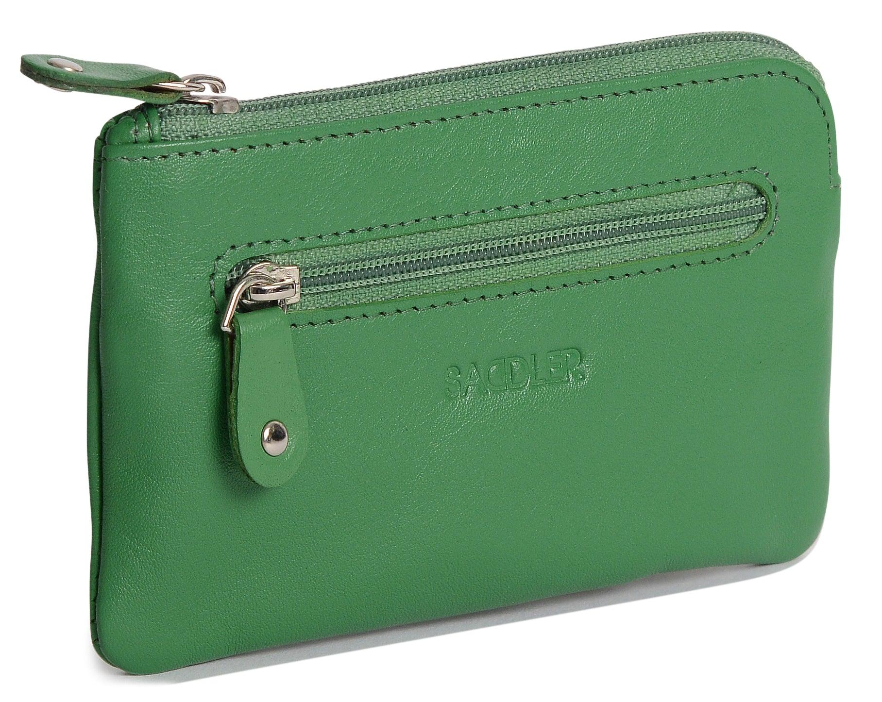 Compact Leather Coin & Card Purse "Ellie" – Handmade by Saddler | RFID Protected & Gift Boxed | With Front Zip Pocket & Key Holder