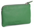 Compact Leather Coin & Card Purse "Ellie" – Handmade by Saddler | RFID Protected & Gift Boxed | With Front Zip Pocket & Key Holder