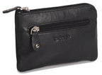 Compact Leather Coin & Card Purse "Ellie" – Handmade by Saddler | RFID Protected & Gift Boxed | With Front Zip Pocket & Key Holder