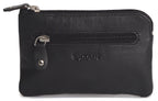 Compact Leather Coin & Card Purse "Ellie" – Handmade by Saddler | RFID Protected & Gift Boxed | With Front Zip Pocket & Key Holder